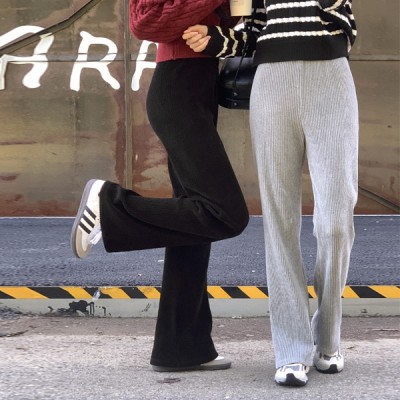 コーデュロイブーツカットパンツ - [10代・20代女性ファッション,韓国