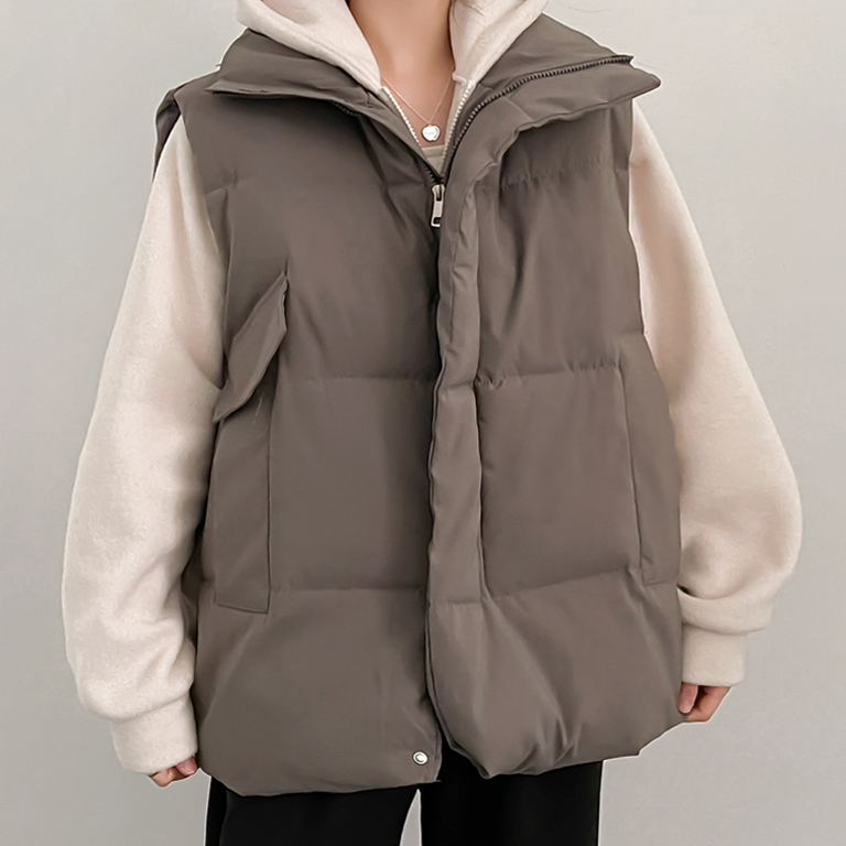 ユニークフラップポケットオーバーフィットダウンベスト｜ダウン｜韓国