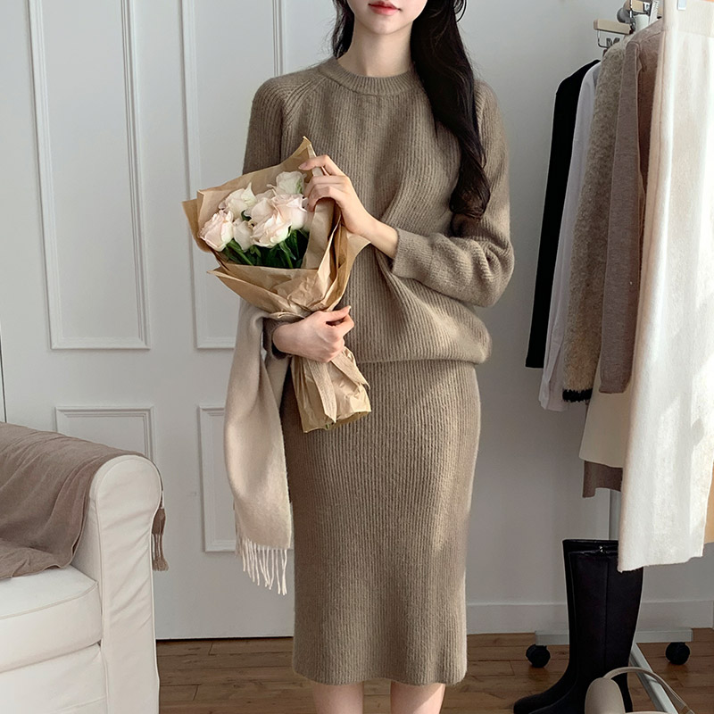 ニットトップススカートセットアップ｜ツーピース｜韓国