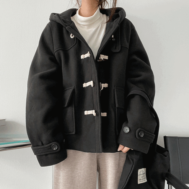 厚手キルティング裏地ショートダッフルコート｜コート｜韓国