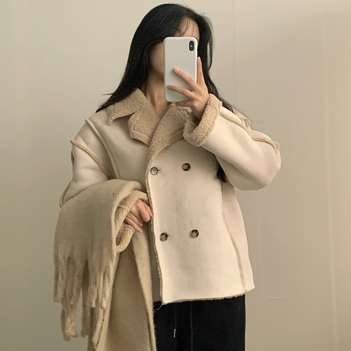 ボアムートンダブルボタンジャケット｜ジャケット｜韓国