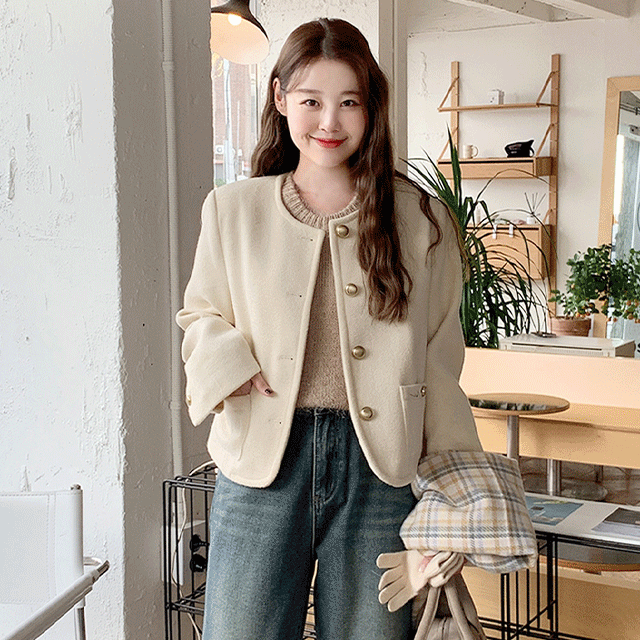 ゴールドボタンジャケット - [10代・20代女性ファッション,韓国通販