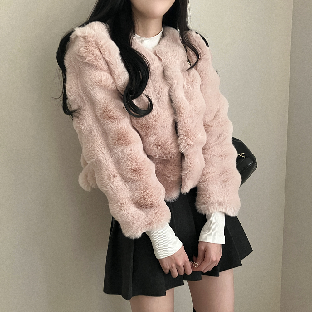 フェイクファークロップフックジャケット6色｜ジャケット｜韓国ファッション通販 SONA