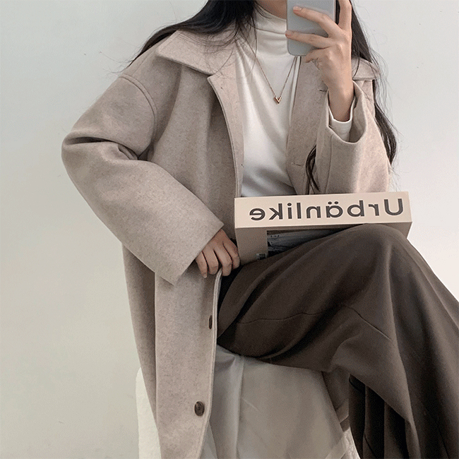 SJP8672 ウールルーズフィットロングコート コート - the pink