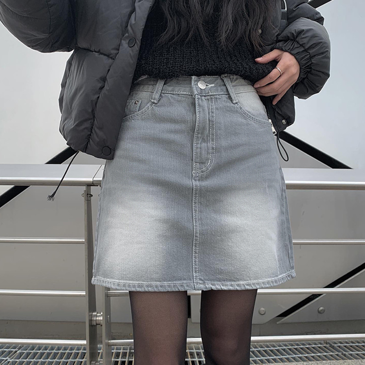 GRANCY デニムスカート 「GRANCY」Fringedesign Denim Skirt
