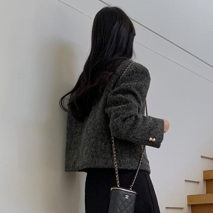 ウールノーカラーゴールドボタンジャケット｜ジャケット｜韓国