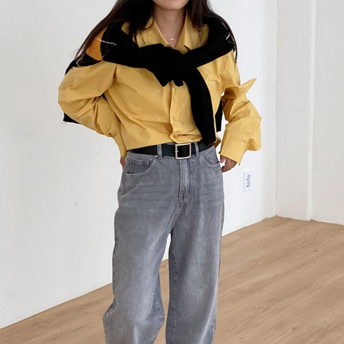 スクエアシルバーバックルレザーベルト - [10代・20代女性ファッション 