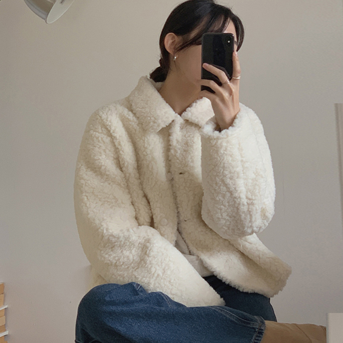 カラーネックボアジャケット - [10代・20代女性ファッション,韓国通販 ...
