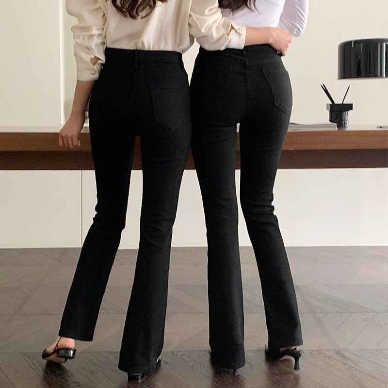 yonfa クーコー　ブーツカット　パンツ　黒　X S yonfa クーコー ブーツカット パンツ 黒 X S レディース
