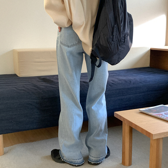 泫染 綾トロミ タックスリムストレートスラックス MONO-MART│MONO