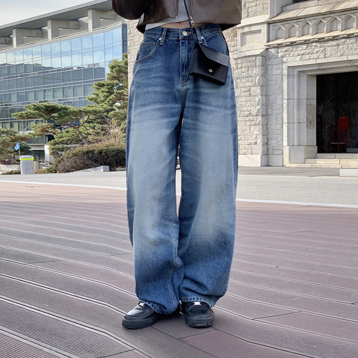 ウォッシングワイドデニムパンツ｜ワイド｜韓国ファッション通販