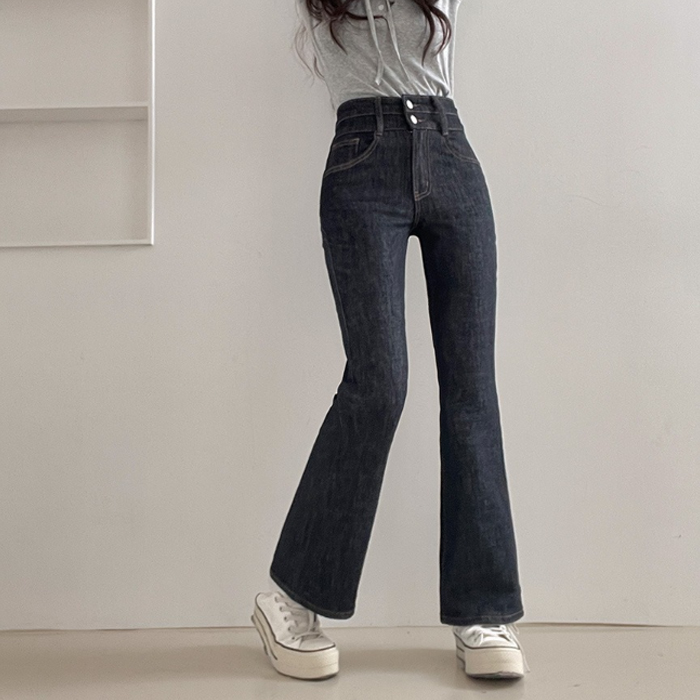 SHORT/BASIC/LONG 丈別】骨盤パッド内蔵ブーツカットデニム