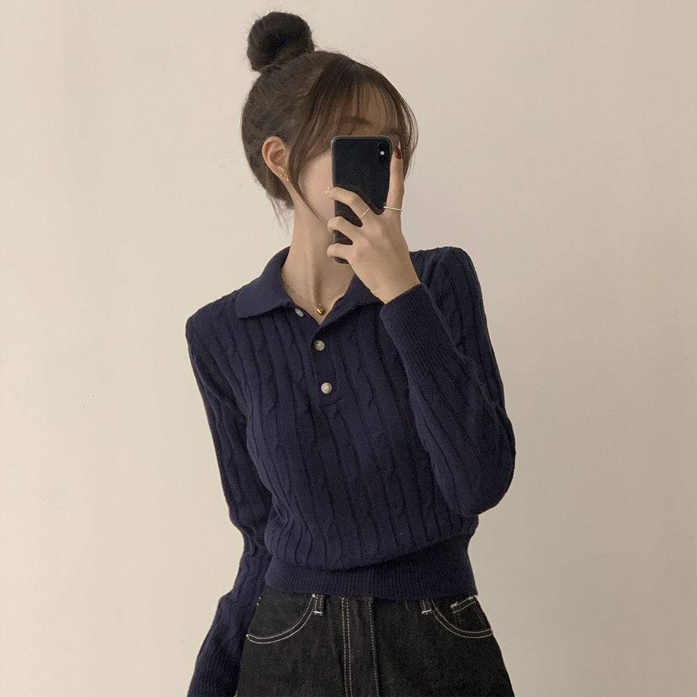 襟 付き ニット