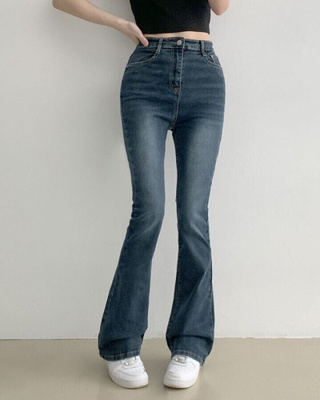 브러쉬 워싱 봄 부츠컷 데님 팬츠