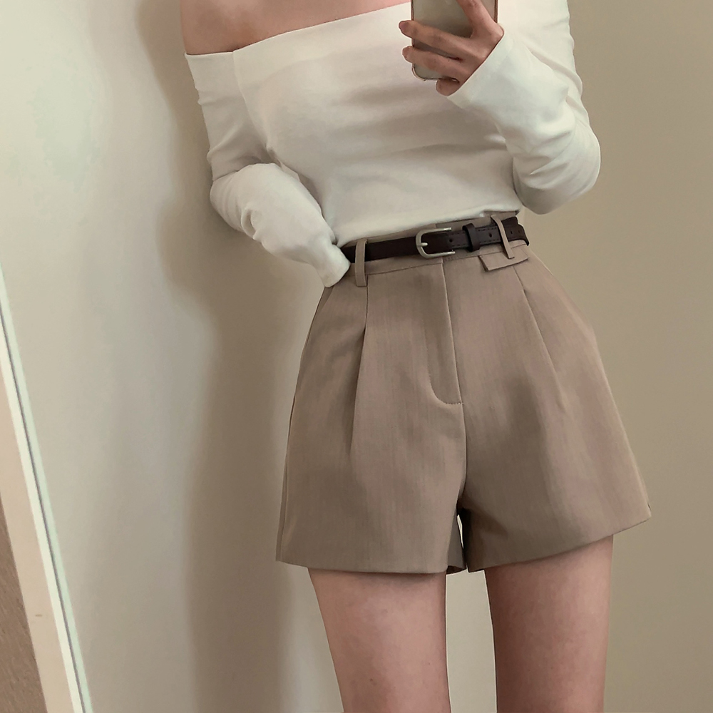 [SET] 一片寬鬆褲子 短褲子+腰帶