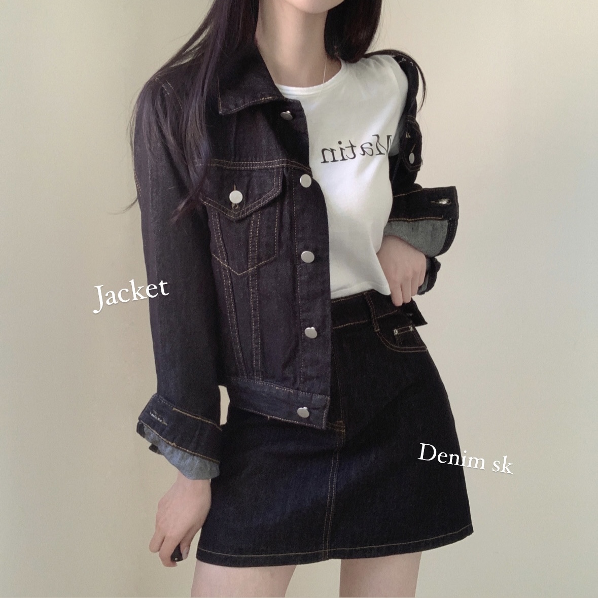 SET着用可能】ノンフェイドデニムジャケット＋ミニスカート