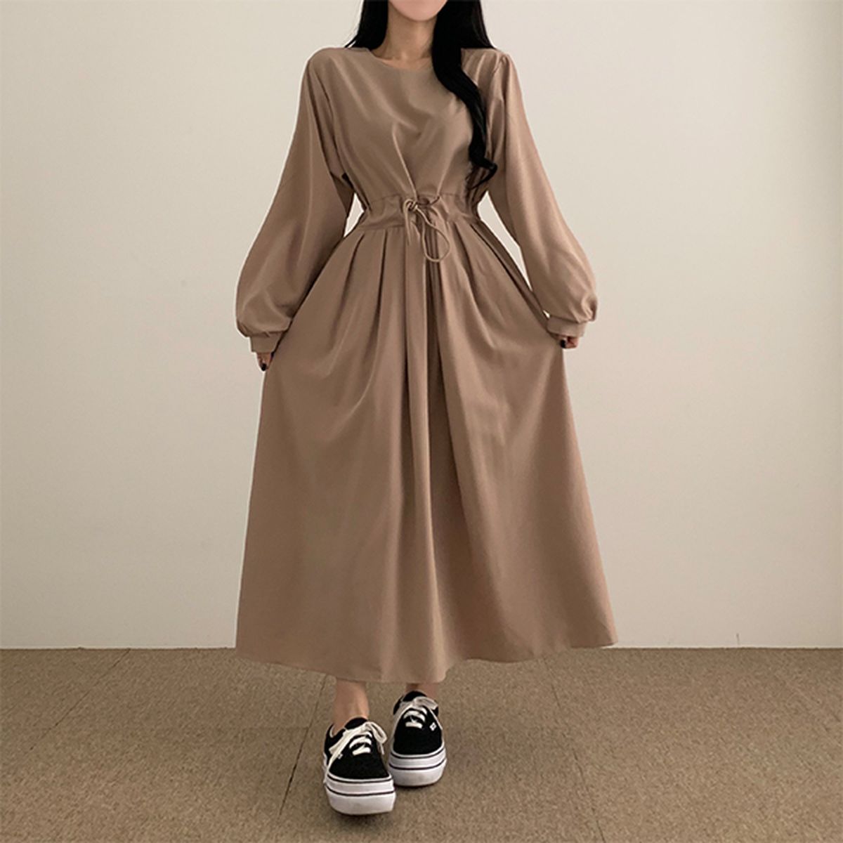 くびれゲットロングワンピース｜ロングワンピース｜韓国ファッション