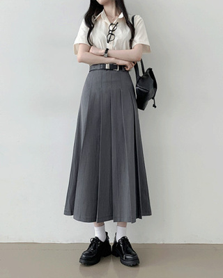 アコーディオンプリーツロングスカート