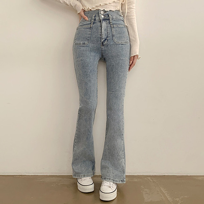 SHORT/BASIC/LONG 丈別】 ツーボタンブーツカットデニム｜デニム｜韓国