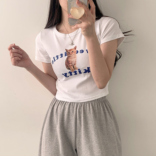 sweet kitty露臍短袖T恤