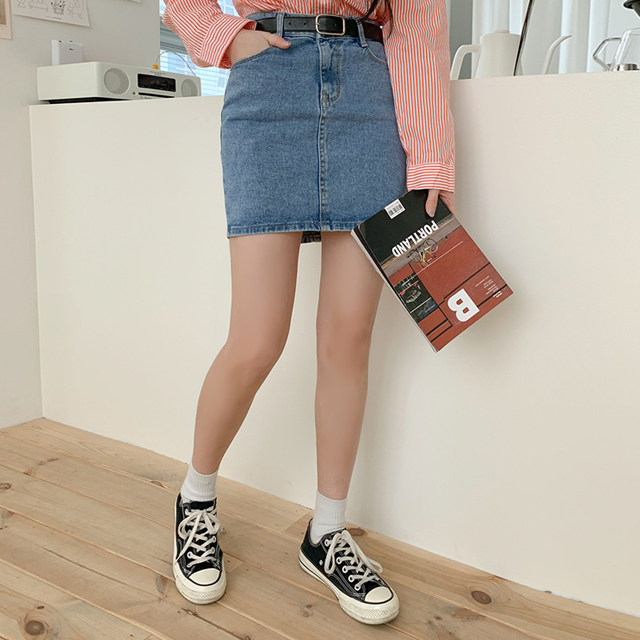 Sona ミニhラインデニムスカート 10代 代女性ファッション韓国通販