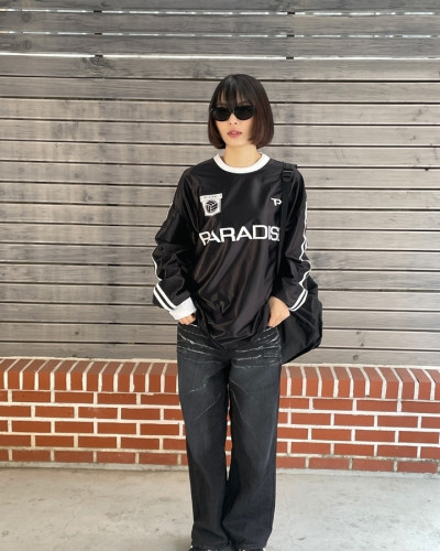 スポーティーダブルラインジャージ長袖Tシャツ｜スウェット｜韓国