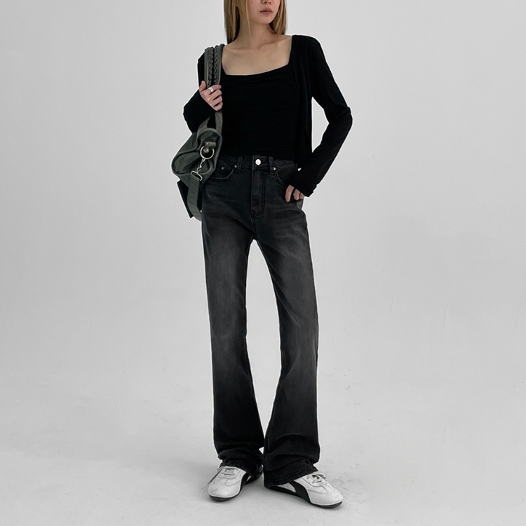 プルシーブーツカットデニムパンツ - [10代・20代女性ファッション 