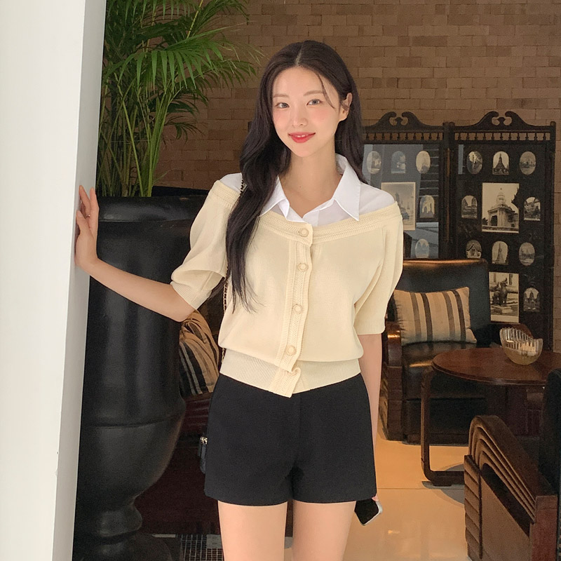シャツドッキングニット - [10代・20代女性ファッション,韓国通販 