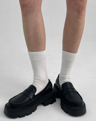 シンプルベーシックリブソックス