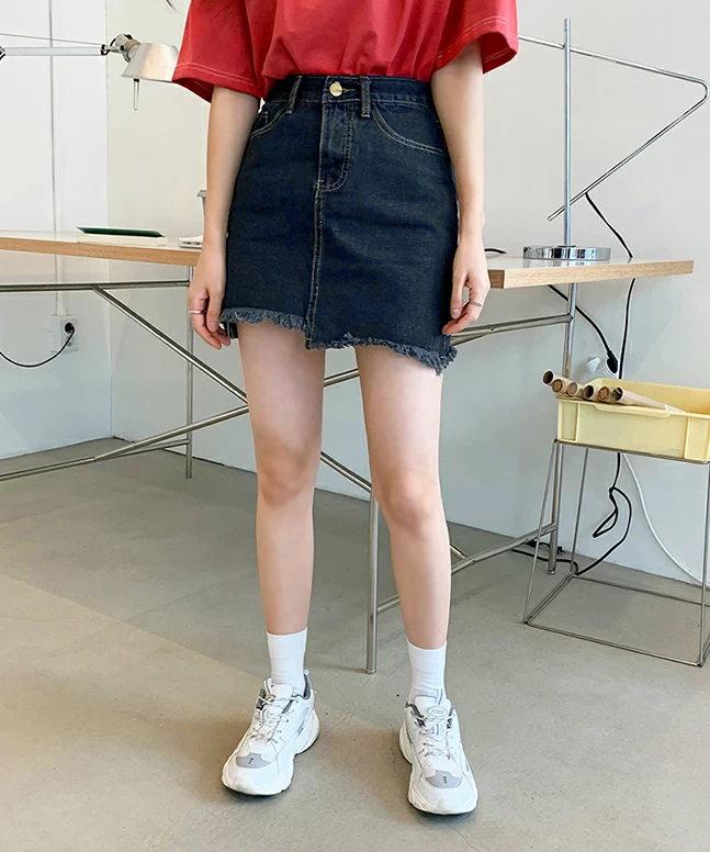 Sonyunara 裾カットデニムミニスカート