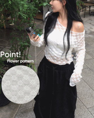 シースルーレイヤード長袖Tシャツ