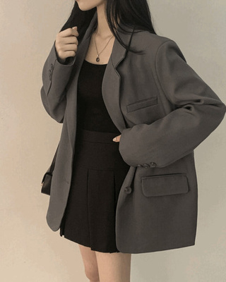 モダンルーズフィットサイドポケットシングルジャケット