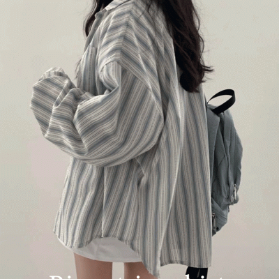 未使用ストライプ半襟 アバンオーバーフィットストライプシャツ｜シャツ｜韓国ファッション