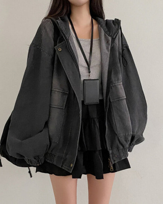 Y2Kオーバーフィットデニムジャンパー