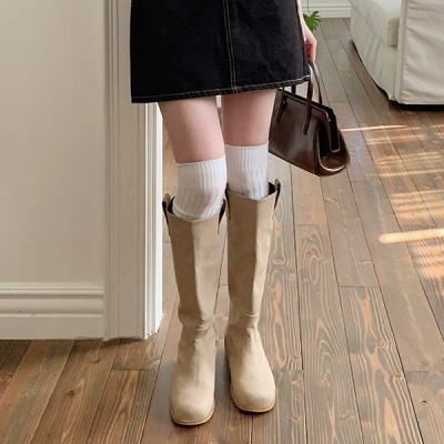 カシミヤ混オーバーニーソックス