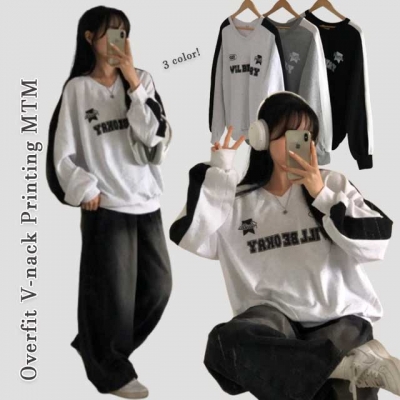 カジュアルストリートVネックトレーナー｜スウェット｜韓国