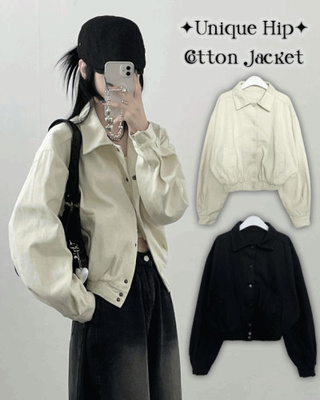 アバンフィットバンディングショートクロップジャンパージャケットカジュアル