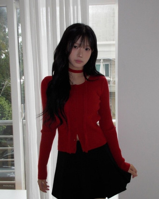 【タイ付き】スリムフィットニットカーディガン (7color)