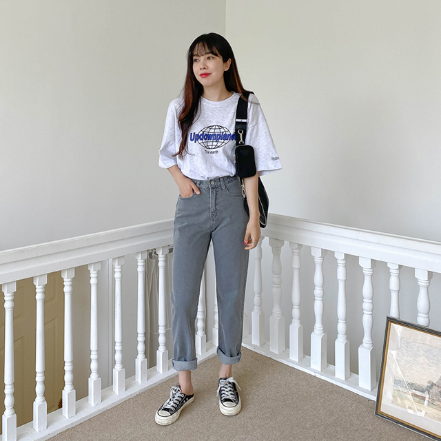 Sona ウォッシンググレーデニムパンツ 10代 代女性ファッション韓国通販