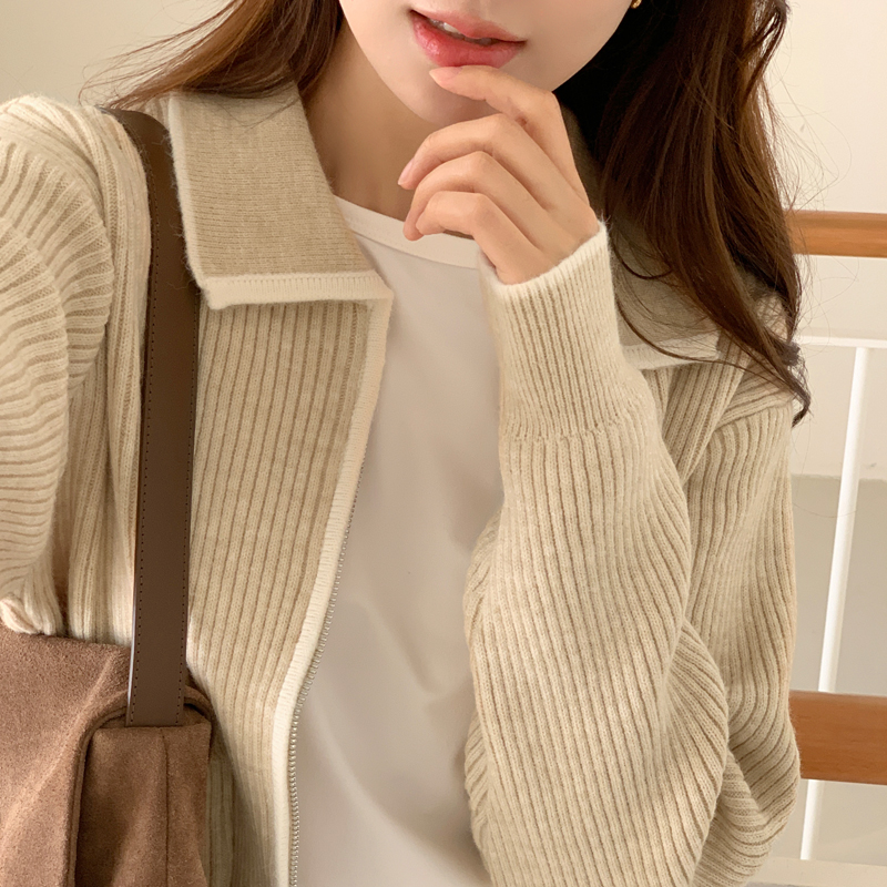 黒と白のパターン ジップアップカーディガン ユニセックスシカジップアップカーディガン | ファッション通販サイト NUGU