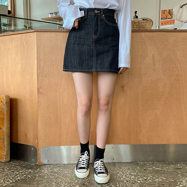 Sona Aラインデニムスカート 10代 代女性ファッション韓国通販