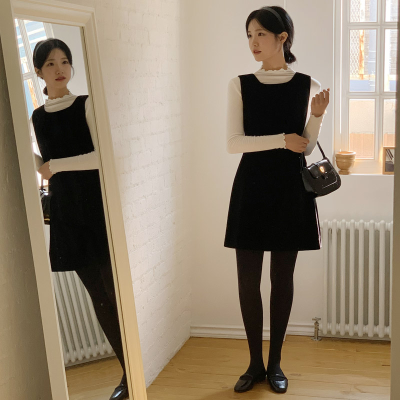 ナナルミニョン　黒、ベージュセット セットアップ レディース チューブトップ ミニスカート 韓国 上下