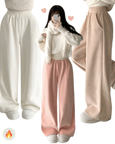 퍼피 기모 코듀로이 골덴 밴딩 스트링 와이드 트레이닝 팬츠 유니섹스 남녀공용 데일리룩