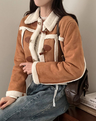 베이비 양털 떡볶이 무스탕 자켓