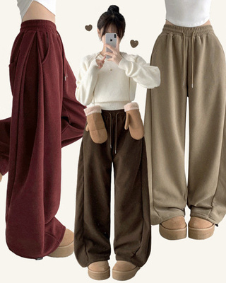 【丈別】【起毛】コーデュロイサイドピンタックバルーントレーニングパンツ