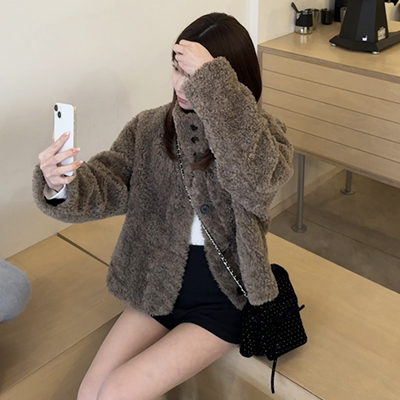 ekam似　ハイネック　ジャケット ekam似 ハイネックレザーjacket