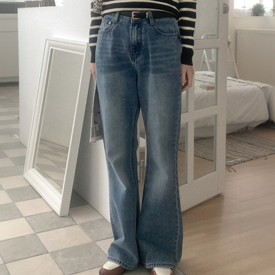 ロボリブーツカットデニムパンツ