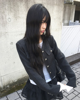 ボタンツイードクロップジャケット