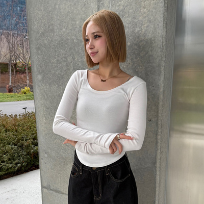 티모 라운딩 유넥 기모 긴팔티