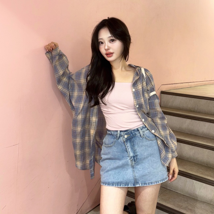 s/e/o 韓国ブランド　デニムスカート A'GEM/9 × .kom『.kom/ドットケーオーエム』ベルトデニム ミニ